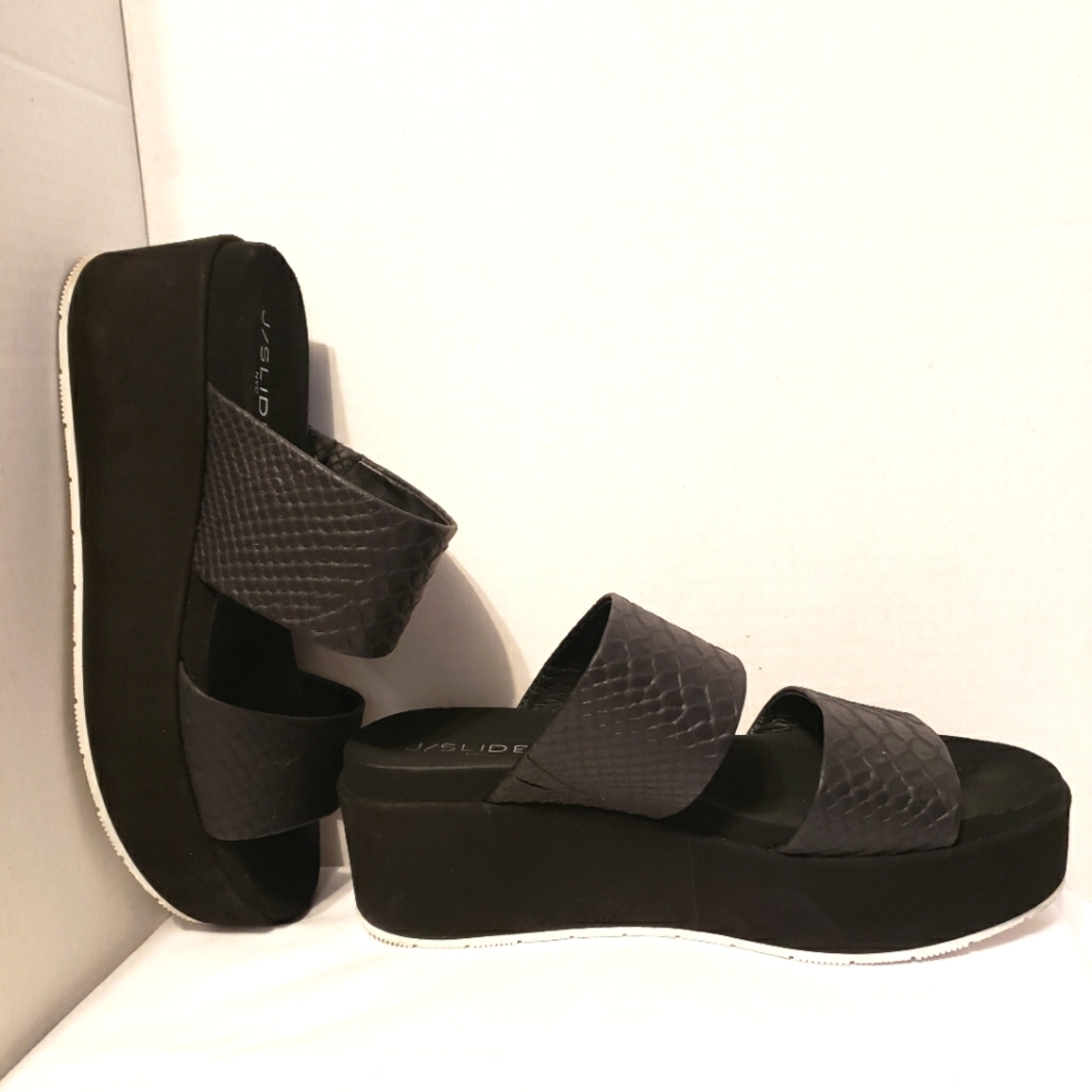 J/Slides Women's Quincy Snake-Embossed Leather Pl… - image 6